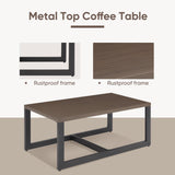 48" Outdoor Metal Coffee Table – Heat-Resistant, Rust-Proof & Hidden Storage, GRS Series - Belord