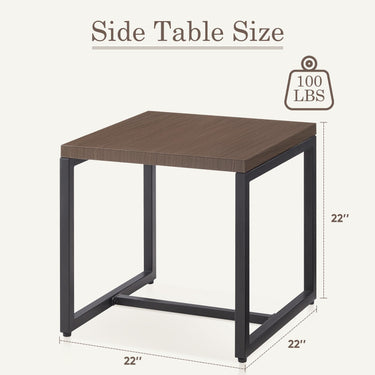 Save 40% - 50 Lbs Rust-Resistant Metal Patio Side Table - Modern Square Design, GRS Series - Belord