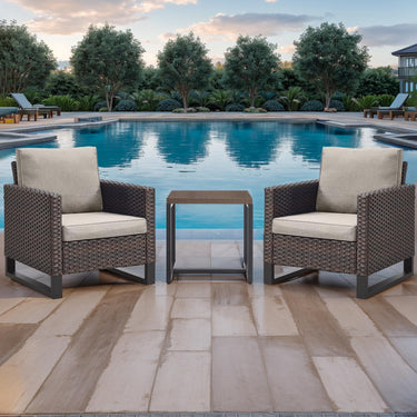 Save 40% - 50 Lbs Rust-Resistant Metal Patio Side Table - Modern Square Design, GRS Series - Belord