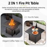 Iron Fire Pit Table with Lid - Belord
