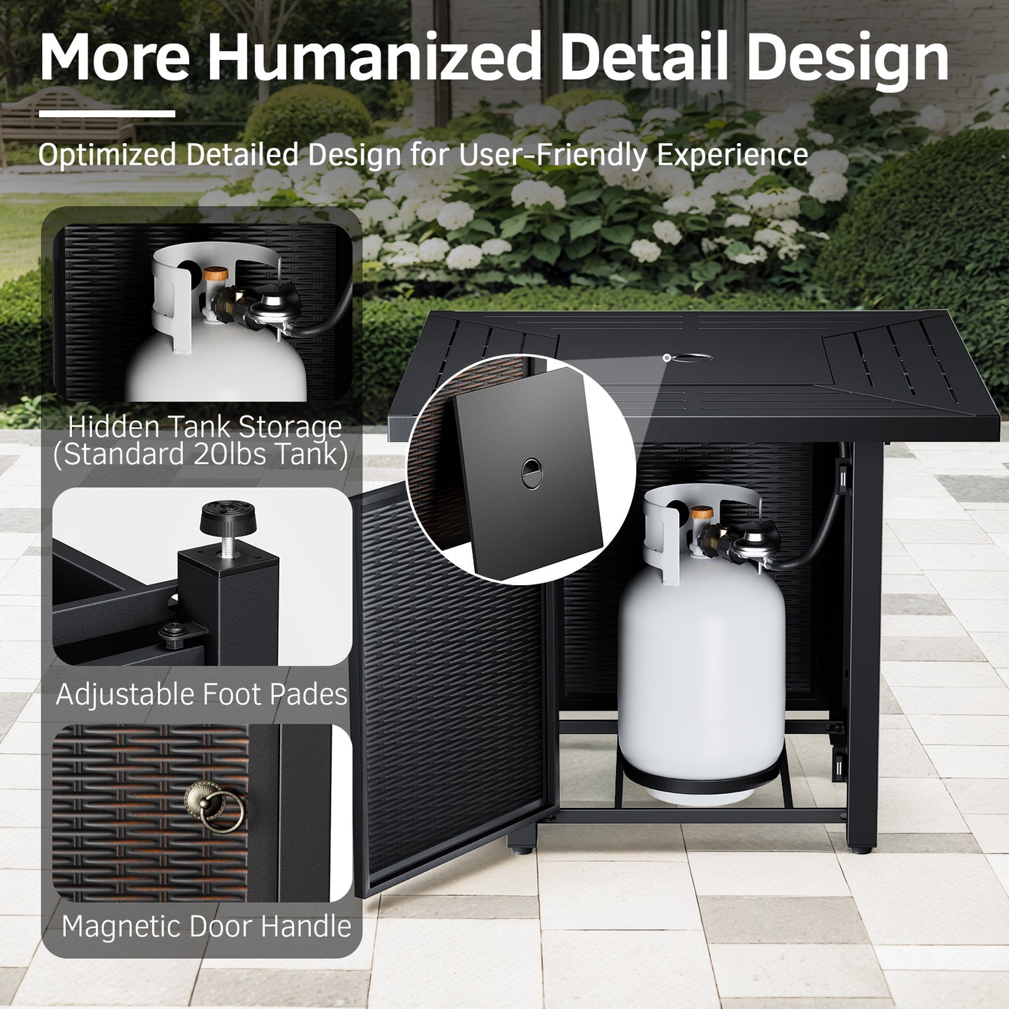 Iron Fire Pit Table with Lid