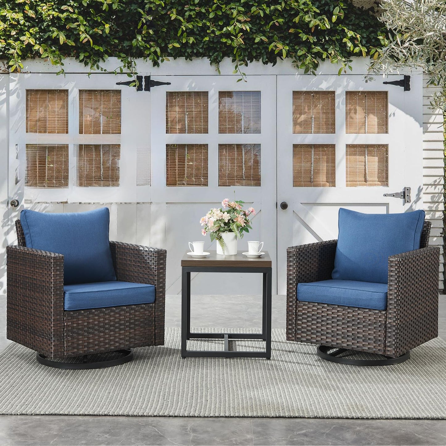 Save 50% - Swivel Glider Chairs Set with Side Table, GRS Series