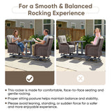 Belord 2-Person Outdoor Wicker Glider Loveseat with Integrated Side Table & Cushioned Seats, NTC Series - Belord