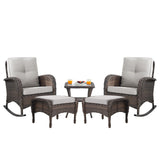 Rocking Chairs Set with Side Table and Ottoman, NDS Series - Belord