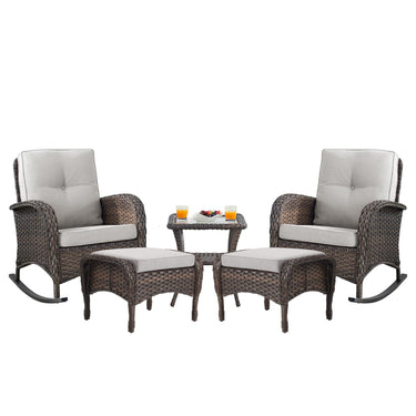 Rocking Chairs Set with Side Table and Ottoman, NDS Series - Belord