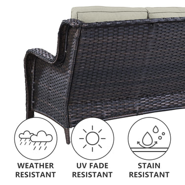 Patio Conversation Set 7-Piece with Sofa, Glider Loveseat, Swivel Glider Chairs, Ottoman and Coffee Table, NTC Series - Belord