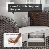 Patio Conversation Set 6-Piece with Glider Loveseat, Rocking Chairs, Side Table, and Ottoman, NDS Series - Belord