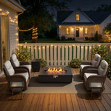 Upgraded 7-Piece Swivel Chair Patio Set with Split Fire Pit Table – Built for Social Summer Nights, ND Series - Belord