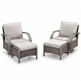 Patio Conversation Set 4-Piece with 2 Swivel Glider Chairs, 2 Ottoman, HW Series - Belord