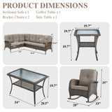 Large Sectional Set 10-Piece with Rocking Chairs, Coffee Table, and Side Table, NDS Series - Belord