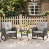 Wicker Rocking Chairs Set with Side Table, NDS Series - Belord