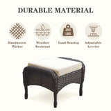 Patio Conversation Set 6-Piece with Glider Loveseat, Rocking Chairs, Side Table, and Ottoman, NDS Series - Belord