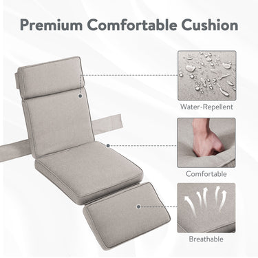 Outdoor 108° to 155° Adjustable Chaise Longue 1 PC, NDS Series - Belord