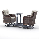 Belord 2-Person Outdoor Wicker Glider Loveseat with Integrated Side Table & Cushioned Seats, NTC Series - Belord