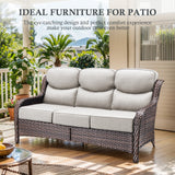3-Piece All-Weather Wicker Sectional Sofa – 6" Ultra-Thick Cushions & Ottomans, NT Series - Belord