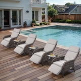 Premium 7-Piece Patio Conversation Set - 4 Adjustable Recliners & 3 Side Tables with 155° Lay Flat Chaise, NDS Series - Belord