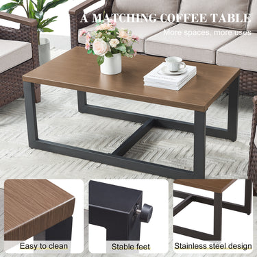 Luxury 4-Piece Patio Furniture Set with Swivel Chairs & Coffee Table - BBR Series - Belord