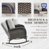 Patio Conversation Set 6-Piece with Glider Loveseat, Rocking Chairs, Side Table, and Ottoman, NDS Series - Belord