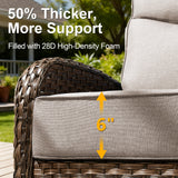 Premium 10-Piece Swivel Chair Patio Set – Deep 6" Cushions & Ottomans for Flexible Outdoor Lounging, ND Series - Belord