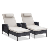 2-PC Outdoor Poolside 5-Position Adjustable Chaise Longue, NTC Series - Belord