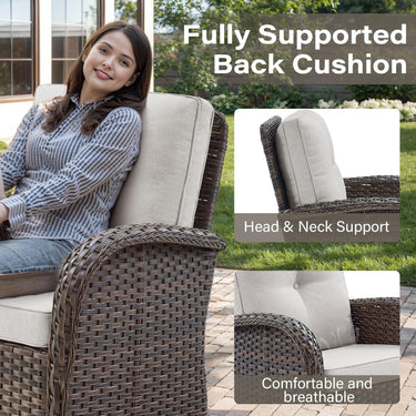 Save 50% - Swivel Glider Chairs Set with Side Table, NDS Series - Belord