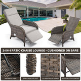 108°→155° Adjustable Chaise Lounge Set (2-Piece) - All-Weather PE Wicker & Steel Frame Reclining Outdoor Daybed | NDS Series - Belord
