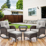 Rocking Chairs Set with Side Table and Ottoman, NDS Series - Belord