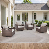 Luxury 4-Piece Patio Furniture Set with Swivel Rocking Chairs - Heavy Duty All-Weather PE Wicker, BBR Series - Belord