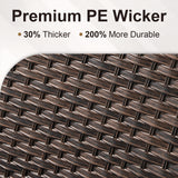 Luxury 10-Piece Patio Set – Sofa & Swivel Chairs with Ottomans, Hand-Woven All-Weather Wicker for Backyard Hosting, ND Series - Belord