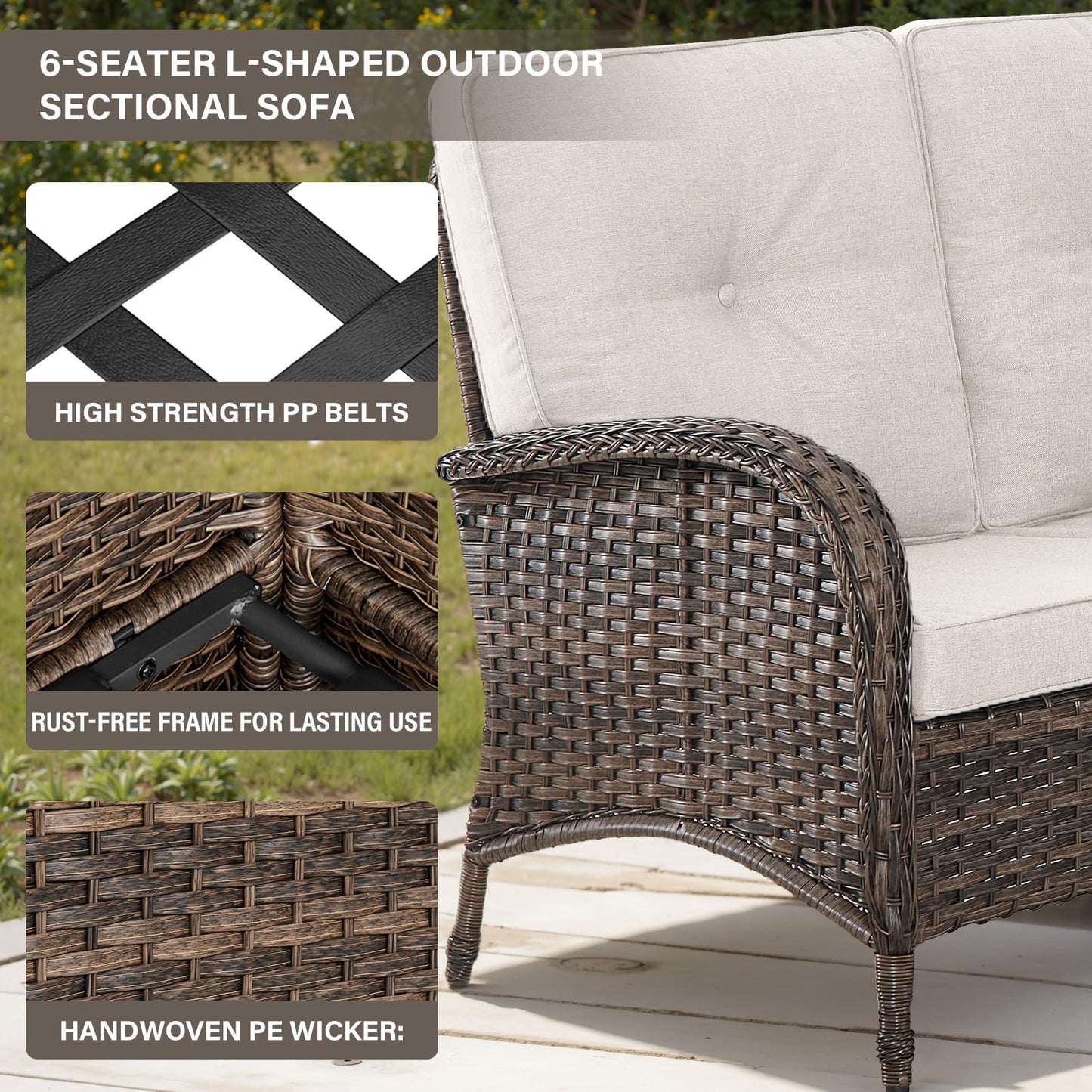 Large Sectional Set 10-Piece with Rocking Chairs, Coffee Table, and Side Table, NDS Series