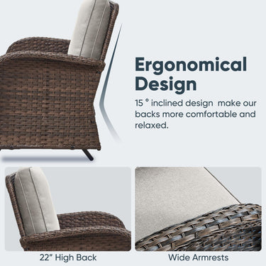 Outdoor Wicker Glider Loveseat, NDS Series - Belord