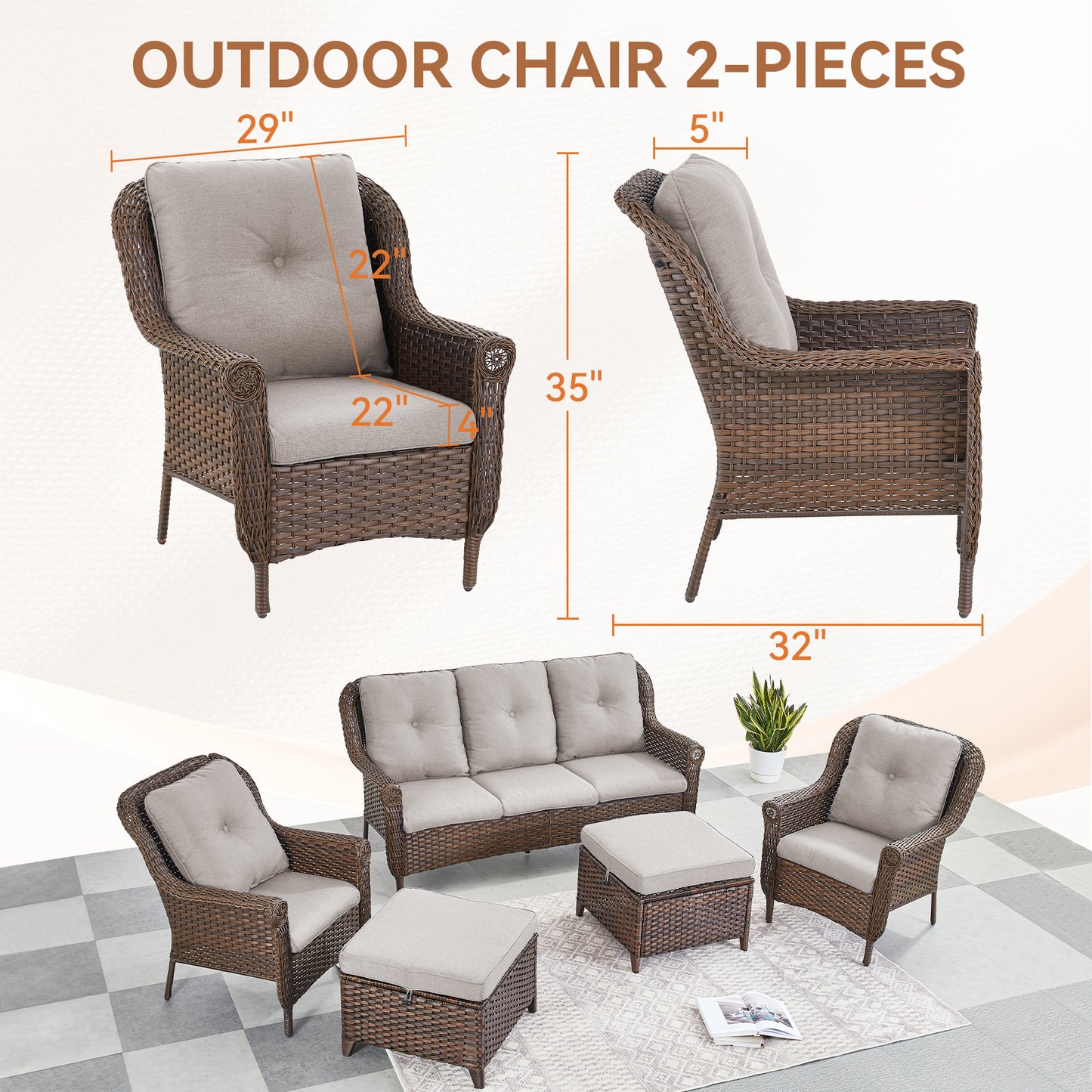 Outdoor Patio Chairs, FL Series