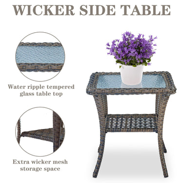 Rocking Chairs Set with Side Table and Ottoman, NDS Series - Belord