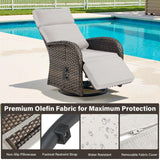 Premium 7-Piece Patio Conversation Set - 4 Swivel Recliners & 3 Side Tables with Dual-Adjust Chaise Lounges, NDS Series - Belord