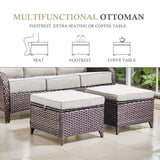 3-Piece All-Weather Wicker Sectional Sofa – 6" Ultra-Thick Cushions & Ottomans, NT Series - Belord