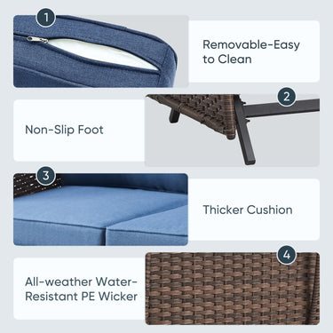 Outdoor Wicker Glider Loveseat, NDS Series - Belord