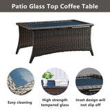 Patio Conversation Set 6-Piece with Sofa, Swivel Glider Chairs, Coffee Table, and Ottoman, NTC Series - Belord