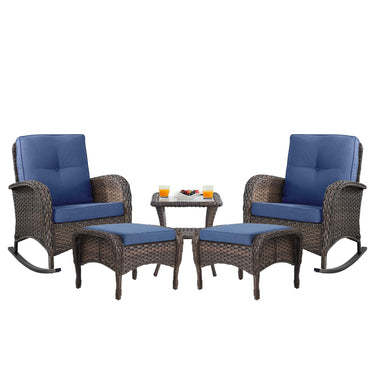 Rocking Chairs Set with Side Table and Ottoman, NDS Series - Belord