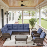 Large Sectional Set 10-Piece with Rocking Chairs, Coffee Table, and Side Table, NDS Series - Belord
