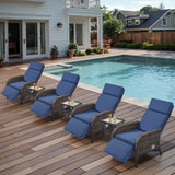 Premium 7-Piece Patio Conversation Set - 4 Adjustable Recliners & 3 Side Tables with 155° Lay Flat Chaise, NDS Series - Belord