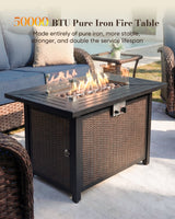 Ultimate 11-Piece Luxury Patio Furniture Set with Metal Fire Pit Table – Premium All-Weather Seating Collection, ND Series - Belord