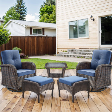 Swivel Glider Chairs Set with Side Table and Ottoman, NDS Series - Belord