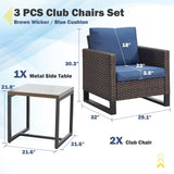 Patio Chairs Set with Side Table, GRS Series - Belord
