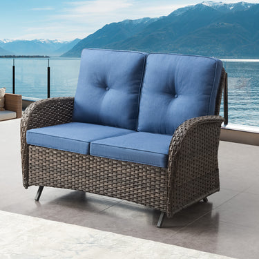 Outdoor Wicker Glider Loveseat, NDS Series - Belord