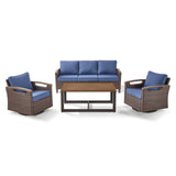 Luxury 4-Piece Patio Furniture Set with Swivel Chairs & Coffee Table - BBR Series - Belord