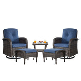 Swivel Glider Chairs Set with Side Table and Ottoman, NDS Series - Belord