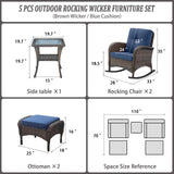 Rocking Chairs Set with Side Table and Ottoman, NDS Series - Belord