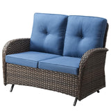 Outdoor Wicker Glider Loveseat, NDS Series - Belord