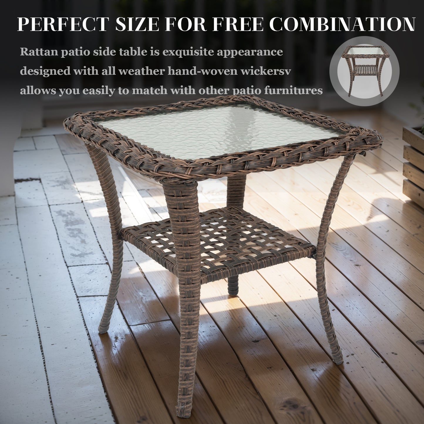 Patio Conversation Set 7-Piece with Loveseat, Rocking Chairs, Patio Chairs, Coffee Table, and Side Table, NDS Series