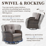 Patio Conversation Set 7-Piece with Loveseat, Swivel Glider Chairs, Patio Chairs, Coffee Table, and Side Table, NDS Series - Belord